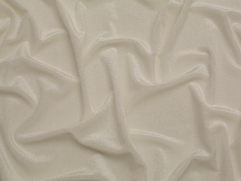 Minerva Core Range Cream Panne Velvet Stretch Knit Fabric for Dressmaking, 150cm / 59" Wide - per metre