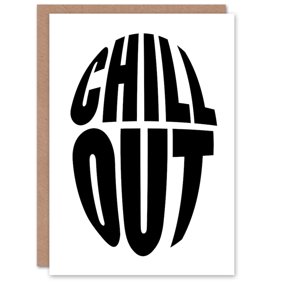 image 1 of Chill Out Fun Bold Simple Typography Design Greeting Card