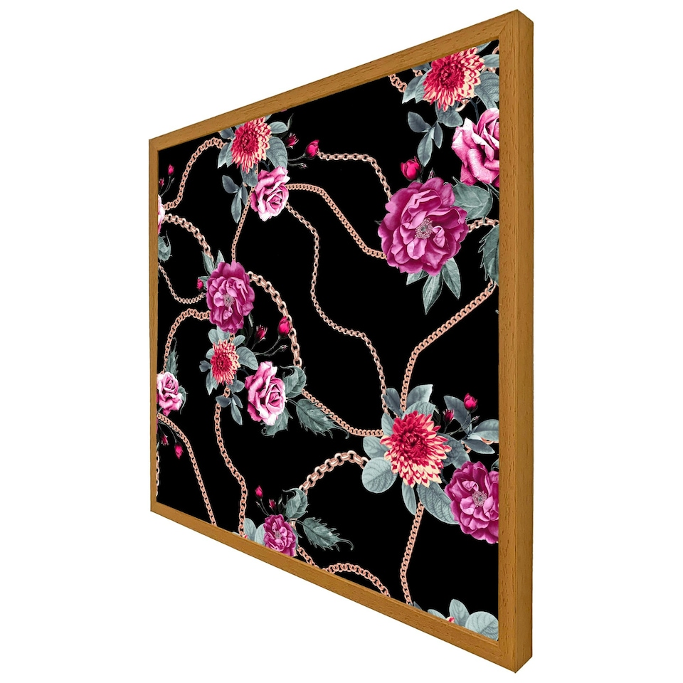 image 1 of Chain and flowers pattern (Picture Frame) Black | M