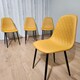 image 3 of Dining Chairs Set of 4 Mustard Leather Kitchen Chairs Brown