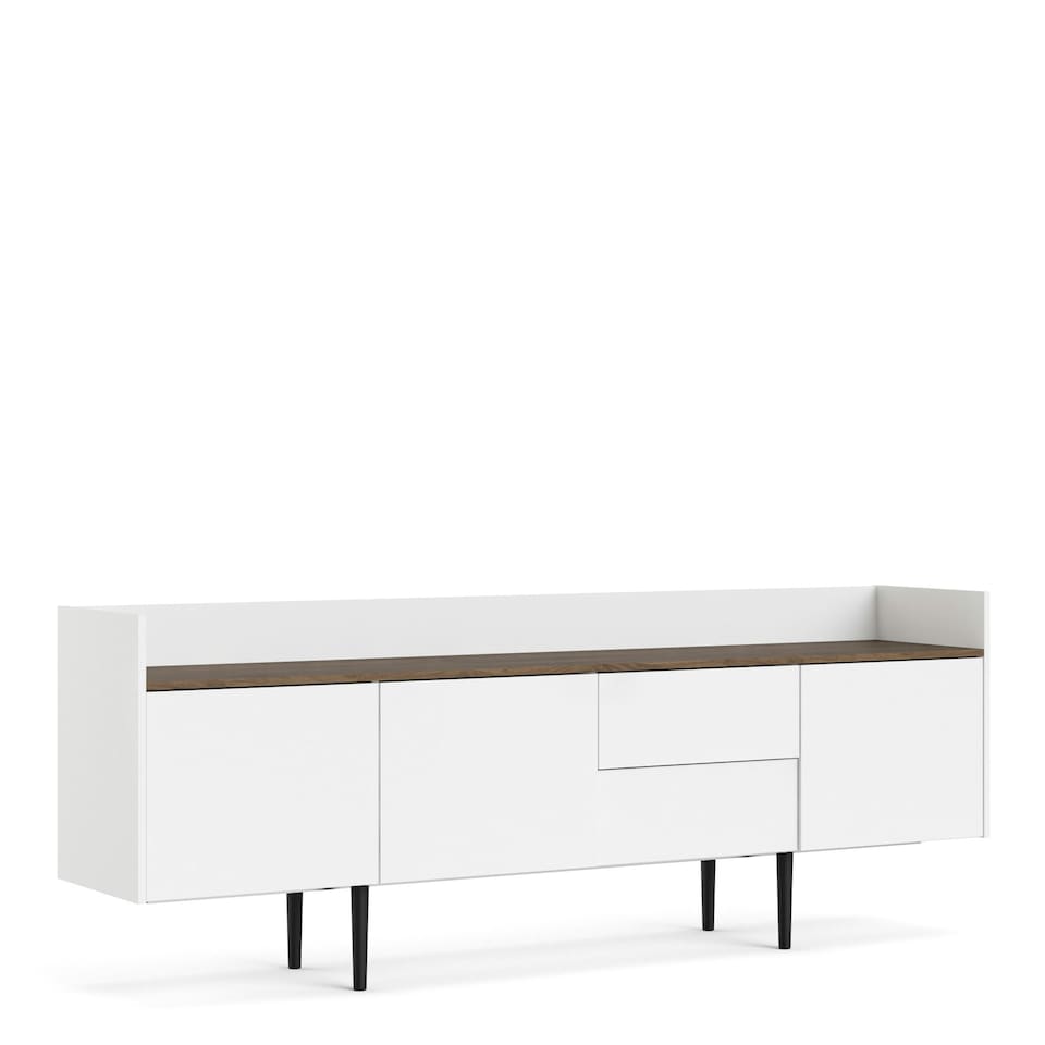 image 1 of Unit Sideboard 2 Drawers 3 Doors in White and Walnut
