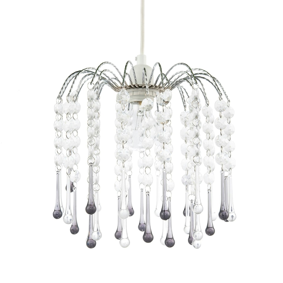 image 1 of Classic Waterfall Pendant Shade with Clear and Smoked Black Acrylic Black