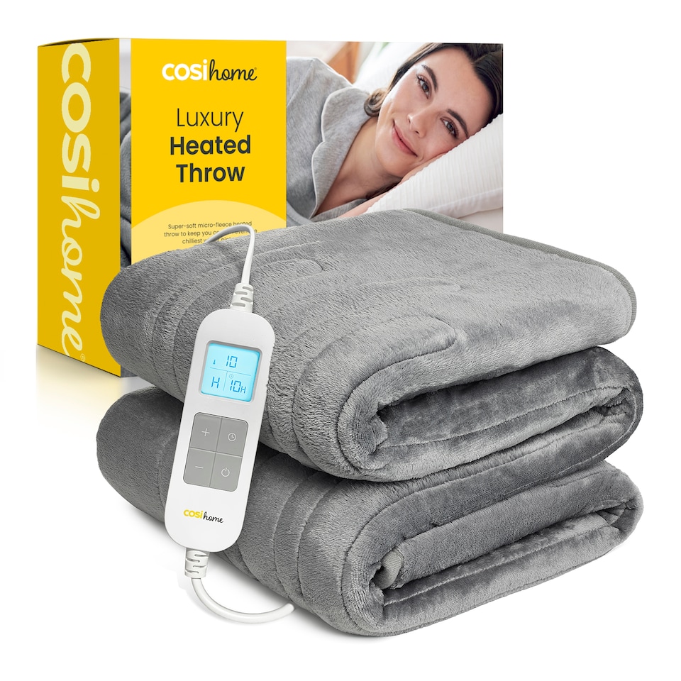 image 1 of Cosi Home Heated Blanket - Grey