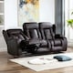 image 7 of Caesar 3 Seater Manual High Back Bonded Leather Recliner Sofa (Brown)