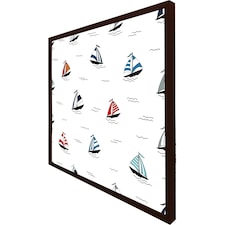 Red & blue sailboats (Picture Frame) Brown | M