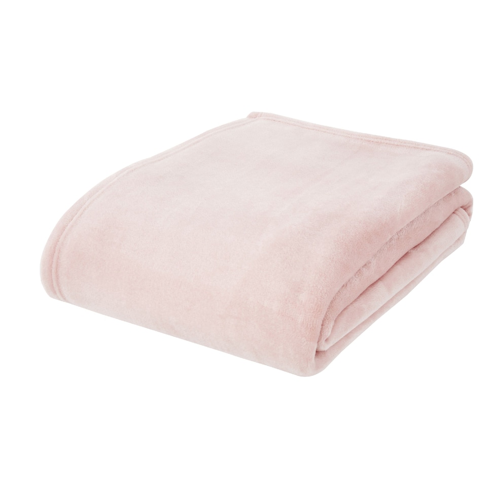 image 1 of Catherine Lansfield Raschel Velvet Touch Blanket Throw | Pink | Blush Pink