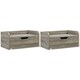 image 1 of HOMCOM Floating Nightstand Set of 2, Nightstand with Drawer, Grey