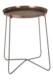 Orsina Sleek Large Copper & Black Side Table, Round Top Small Lounge Table, Contemporary Bed Side Table in Gold