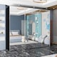 image 2 of Expansive 250cm 3-Door Sliding Mirrored Wardrobe with Integrated Drawers | White, Black, Grey Finish Black | Black250cm 