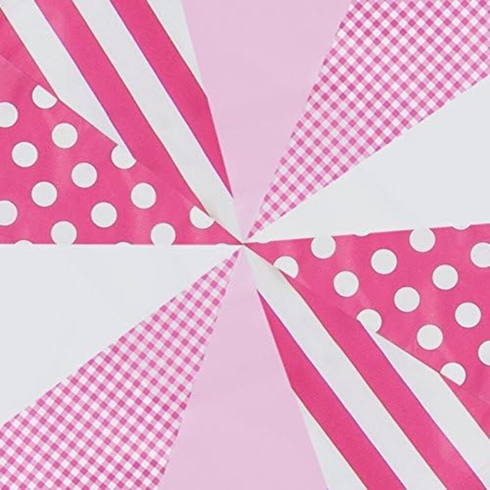 image 1 of Pink Mix Baby Shower Party Bunting 10m with 20 Pennants