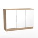 image 8 of Lucca 3 Door Sideboard in White Gloss & Bardolino Oak (Ready Assembled) | White | White Gloss & Bardolino Oak