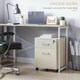 image 4 of Vinsetto 2-Drawer Locking Office Filing Cabinet 5 Wheels Rolling Storage Oak