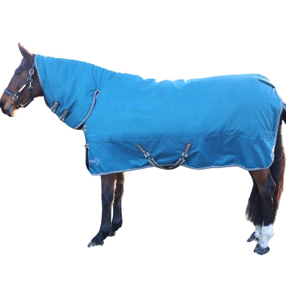 Hy StormX Empra Combo Neck Horse Combo Turnout Rug - Teal - 7´ 3"