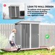 image 6 of Outsunny 5x3ft Garden Shed, Steel Small Shed, Outdoor Leanto Shed with Adjustable Shelf, Lock and Gloves for Patio, Garden, Grey with Foundation Kit