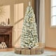 image 2 of HOMCOM 6FT Prelit Snow Flocked Christmas Tree w/ Light, Xmas Decoration Green