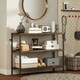 image 8 of HOMCOM 3-Tier Console Table with Storage Shelves, Industrial Entryway Table for Living Room, Hallway, Rustic Brown | Brown