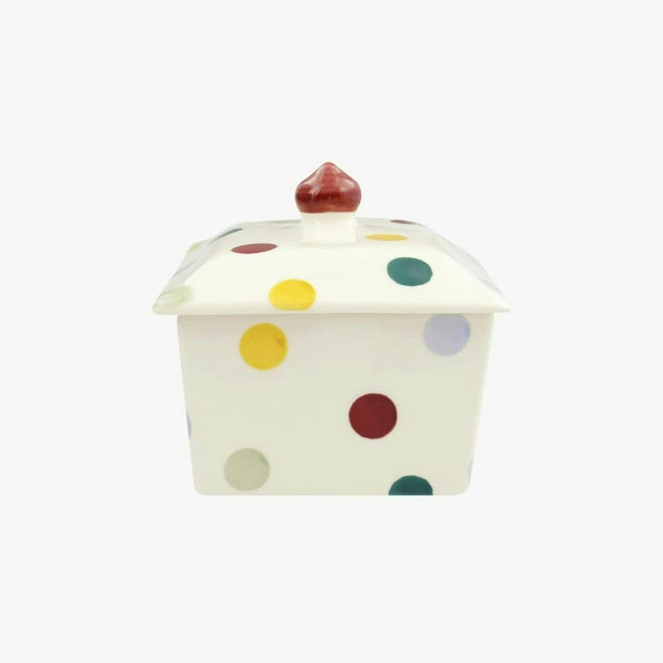 image 1 of Butter Dish: Emma Bridgewater Polka Dot Butter Dish, Ceramic | White