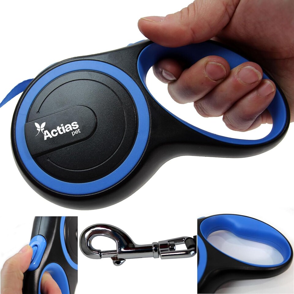 image 1 of Actiaspet Retractable Dog Lead Training Pet Leash 5m Max 50kgs Extendable (Blue)