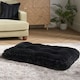 image 2 of OHS Soft Cosy Warm Fluffy Pet Dog Cat Large Cushioned Plump Plush Mat, 80x60cm Black | L