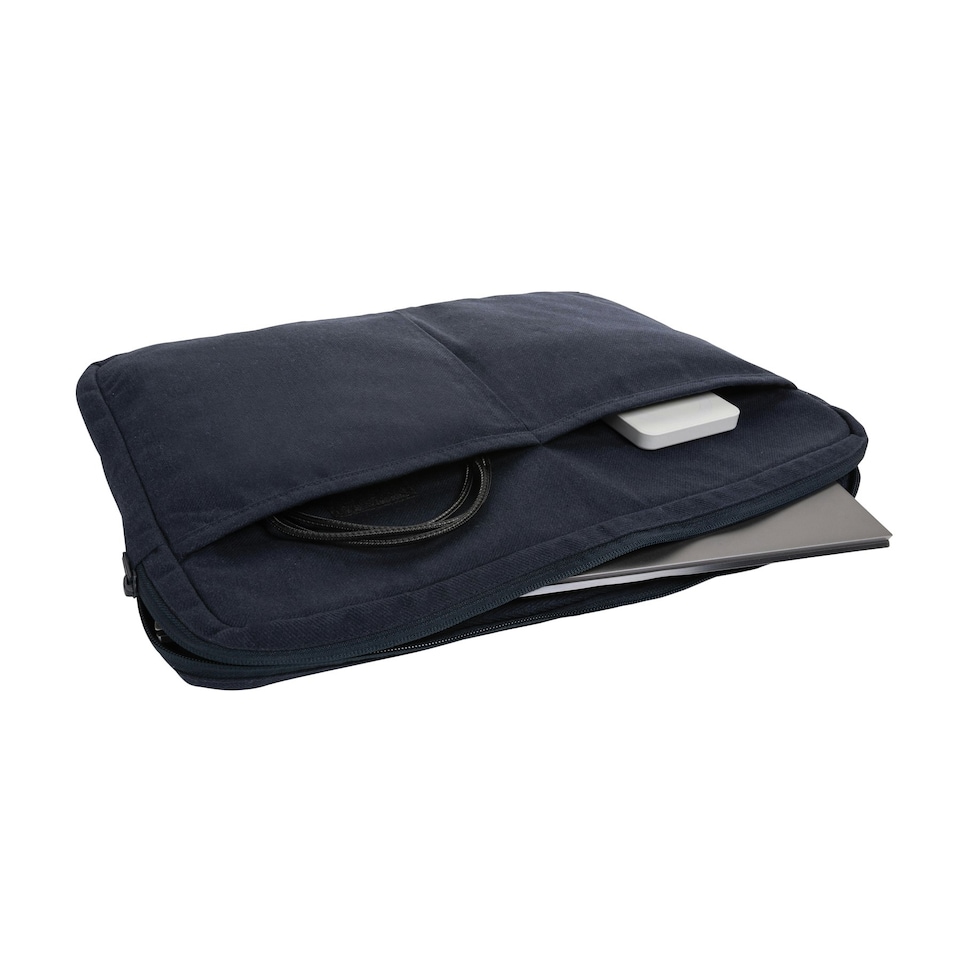 image 1 of XD Collection Laluka Recycled Cotton Aware Laptop Sleeve - Navy - One Size | Blue