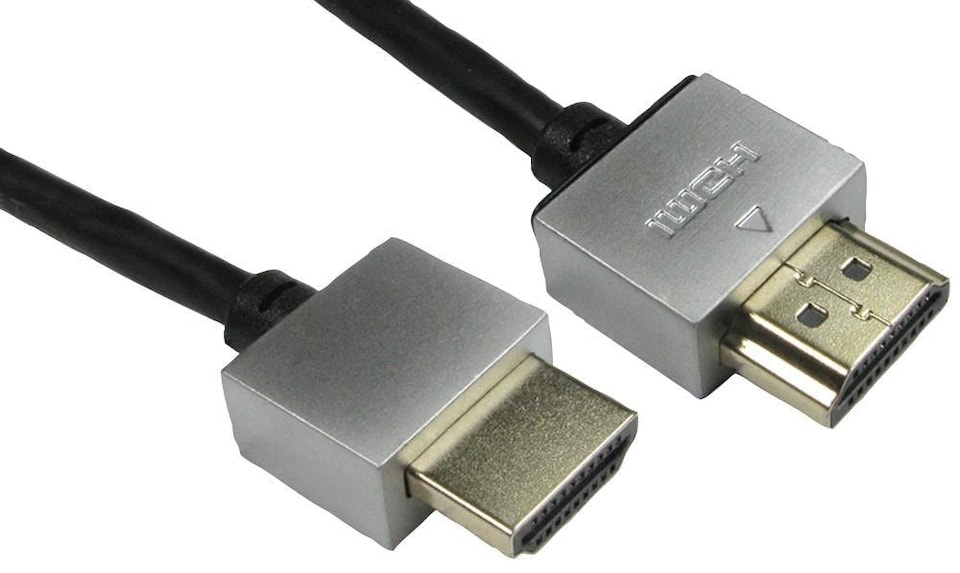 PRO SIGNAL High Speed HDMI Lead Male to Male Super Slim Gold Flashed 1m Black