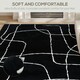 image 3 of HOMCOM High Pile Modern Shaggy Rug, Soft Floor Carpet 120 x 170 cm, Black Black