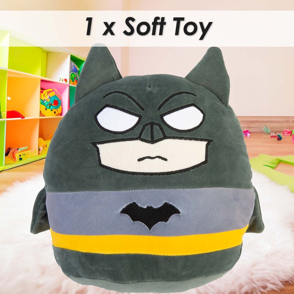 image 1 of PMS Batman Oval Plush Cushion Black - 22cm x 16cm