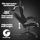 image 4 of Alivio Ergonomic Gaming Chair with Massage Lumbar Cushion & Retractable Footrest, PU Leather Video Game Chair (Grey)