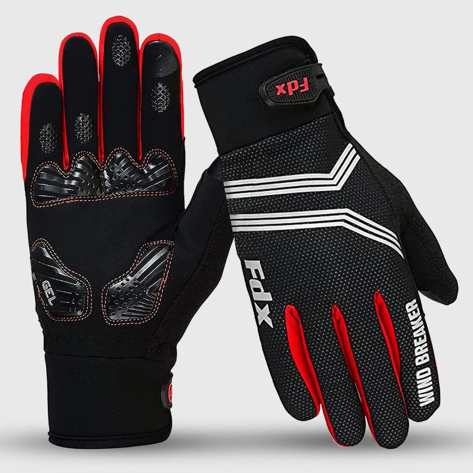image 1 of Dryrest Full Finger Winter Cycling Gloves Thermal Windproof Padded Glove