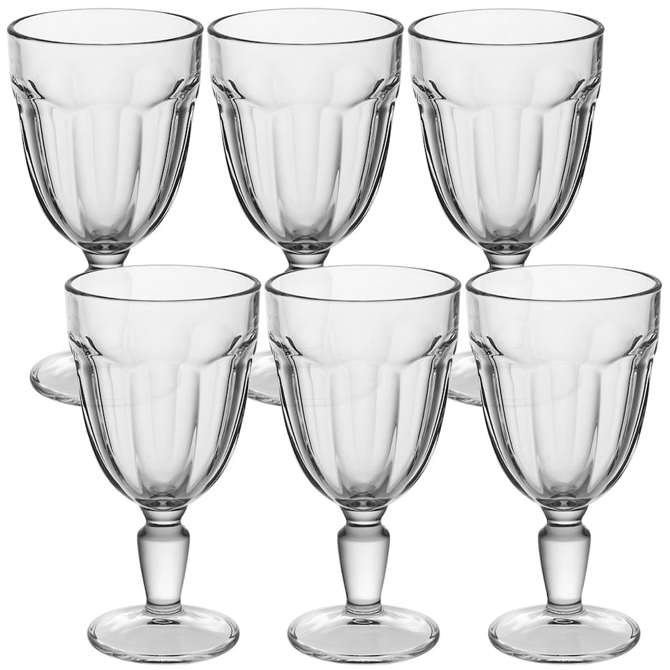 image 1 of Set of 6 320ml Red Sparkling Wine Glasses Glass Goblet Stemmed Base Glassware Set of 6 x 320ml Red Sparkling Wine Glasses Glass Goblet Stemmed Base Glassware