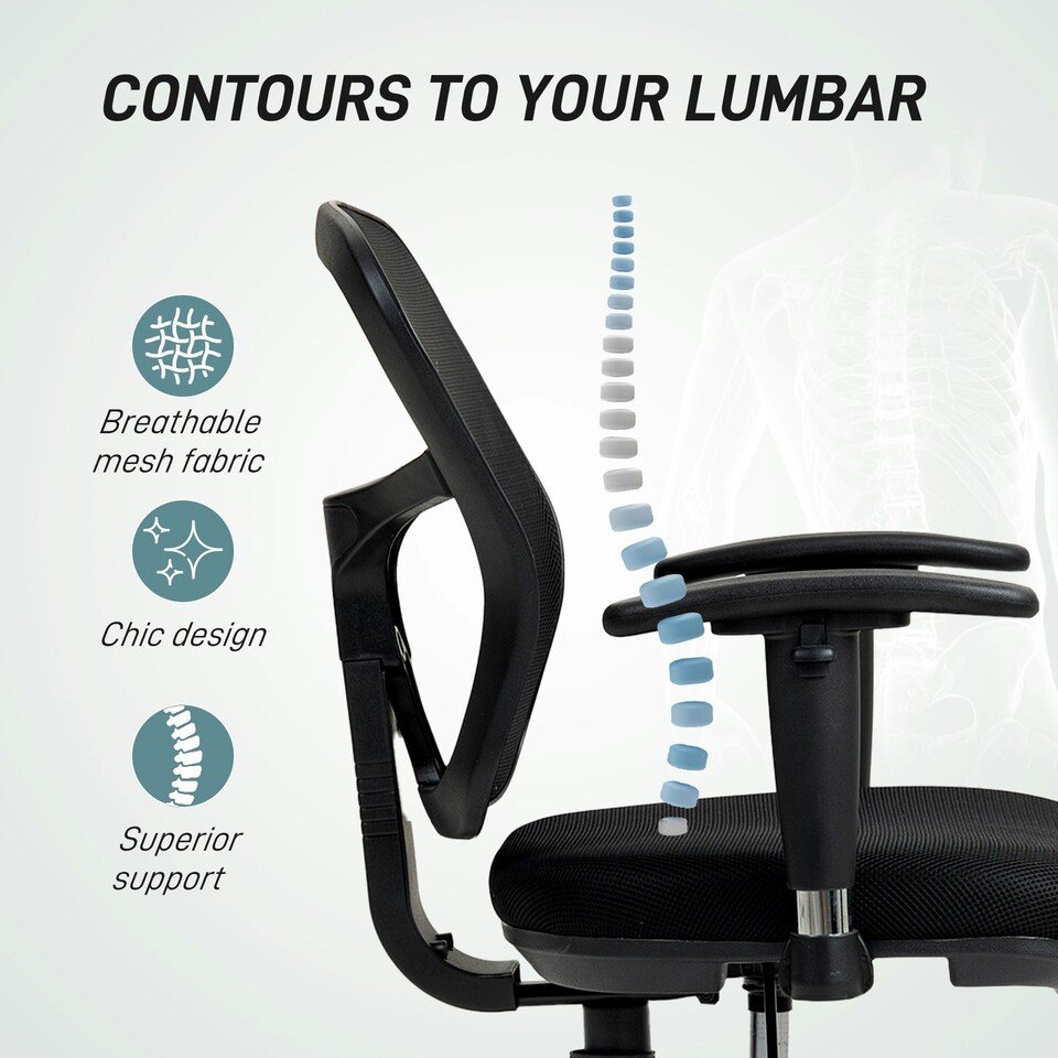image 1 of HOMCOM Drafting Stool Chair with Adjustable Armrest for Standing Desk, Black Black