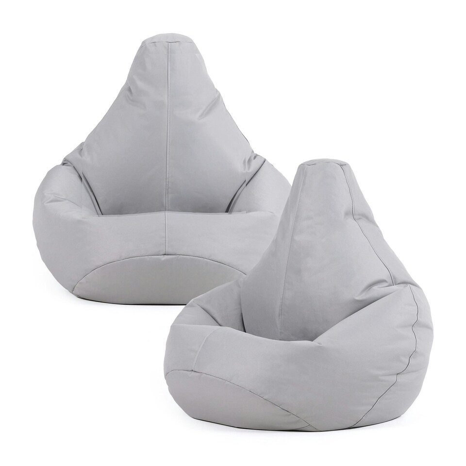 image 1 of icon Kids Recliner Beanbag Indoor and Outdoor Grey Set of 2 Grey