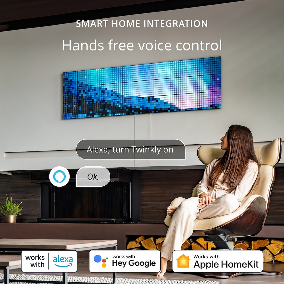 image 1 of Twinkly Squares 3 Extension Panels USB-C Black