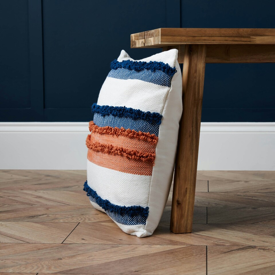 image 1 of BHS Global Blend Tufted Cushion, Multicoloured Multi | Multi-Coloured