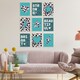 image 2 of Pack of 9 Turquoise Purple Leopard Pattern Heart Lightning Star Beautiful Bright Strong Wall Art Prints 12x16 Inch