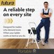 image 3 of Futura 2 Step Ladder White, Heavy-Duty Steel Folding Home DIY Step Stool with Wide Non-Slip Steps & Anti Slip Feet 150kg Capacity