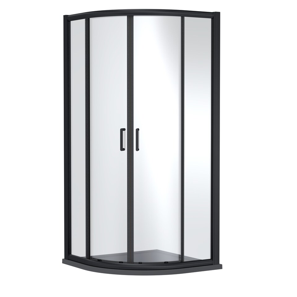 image 1 of Balterley Quadrant Shower Enclosure with Safety Glass & Resin Tray | Black | Matt Black