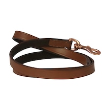 Benji & Flo Deluxe Leather Padded Dog Lead - Tan/Rose Gold - One Size