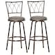 image 1 of HOMCOM Set of 2 Bar Chairs Swivel Armless Upholstered Metal Frame Barstools with Backrest & Footrest, Bronze
