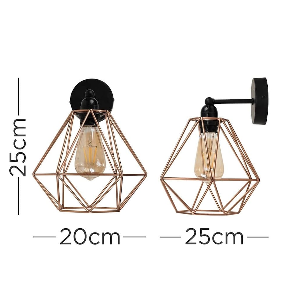 image 1 of ValueLights Cambourne Matte Black Wall Light Copper Shade & Bulb