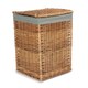 image 2 of Light Steamed Small Square Laundry Basket with Grey Sage Lining | Grey | Grey