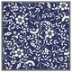 image 3 of White flowers on navy (Picture Frame) Black | M