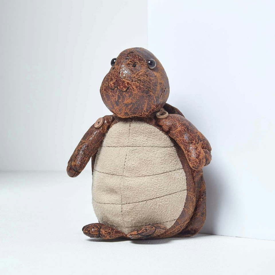 image 1 of Homescapes Door Stop Novelty Turtle Door Stopper Animal Faux Leather