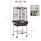 image 5 of PawHut 156cm Bird Cage,Large Parrot Cage with Open Play Top, Perch, Seed Guard, Wheels, Storage Shelf for Budgie, Cockatiel, Conure, Lovebird, Dark Grey