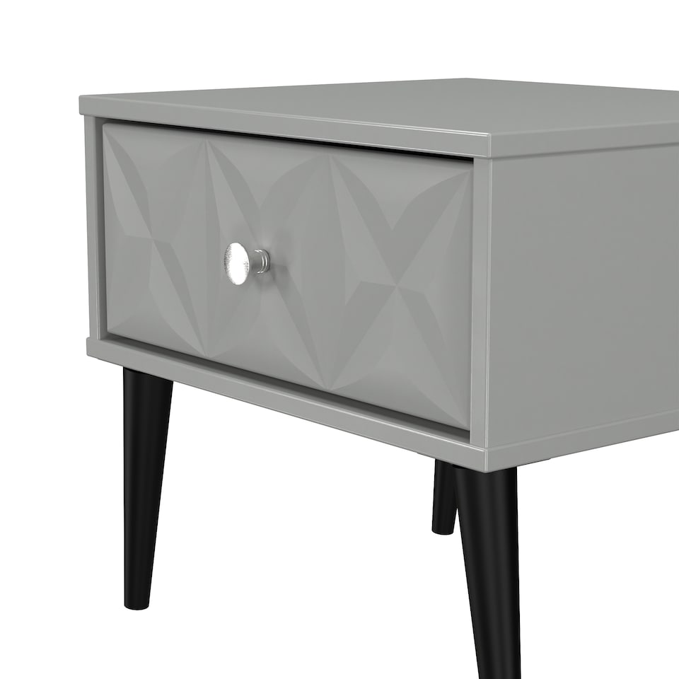 image 1 of Toledo 1 Drawer Bedside Table in Dusk Grey (Ready Assembled) | Grey | Dusk Grey