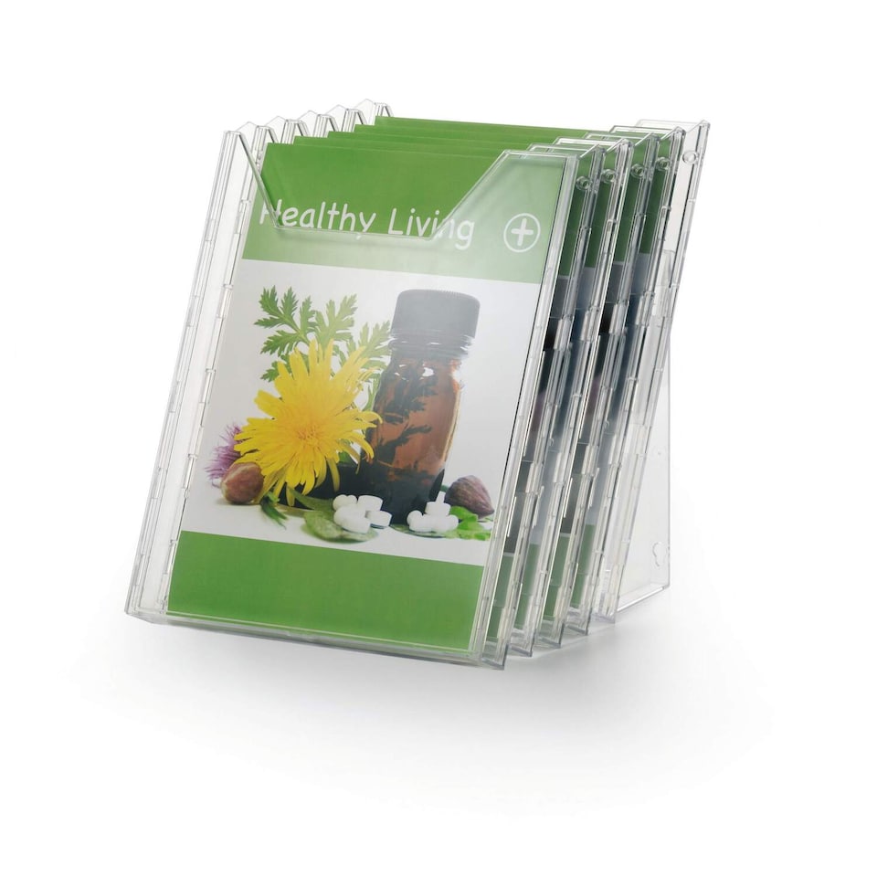 image 1 of Durable COMBIBOXX 5 Literature Tray | Stand & Wall Mount | A4 Portrait | Clear