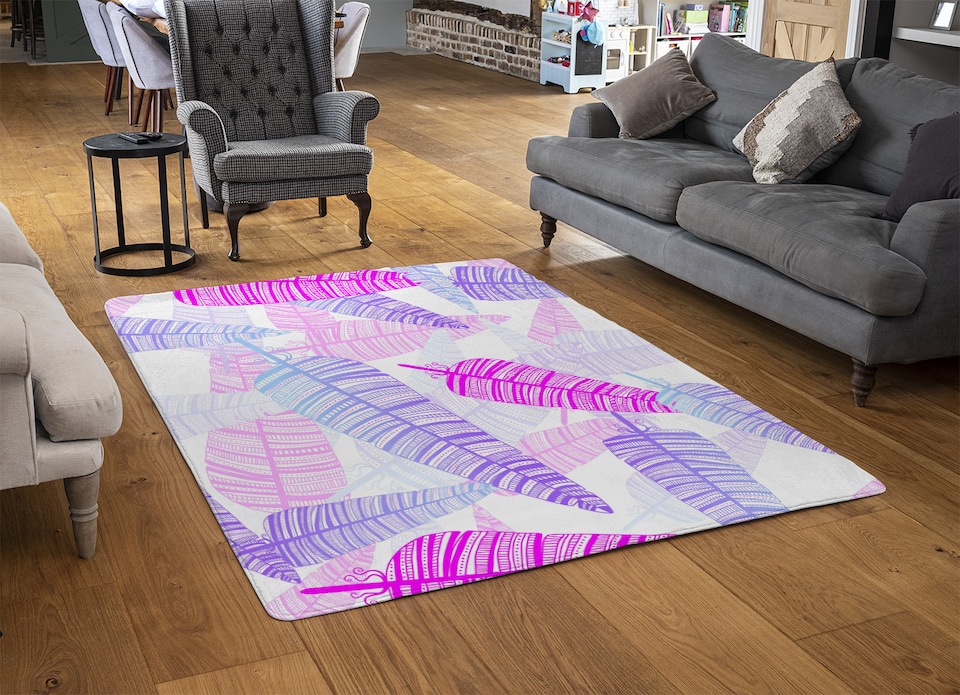 image 1 of Purple Feathers Rug | Multi