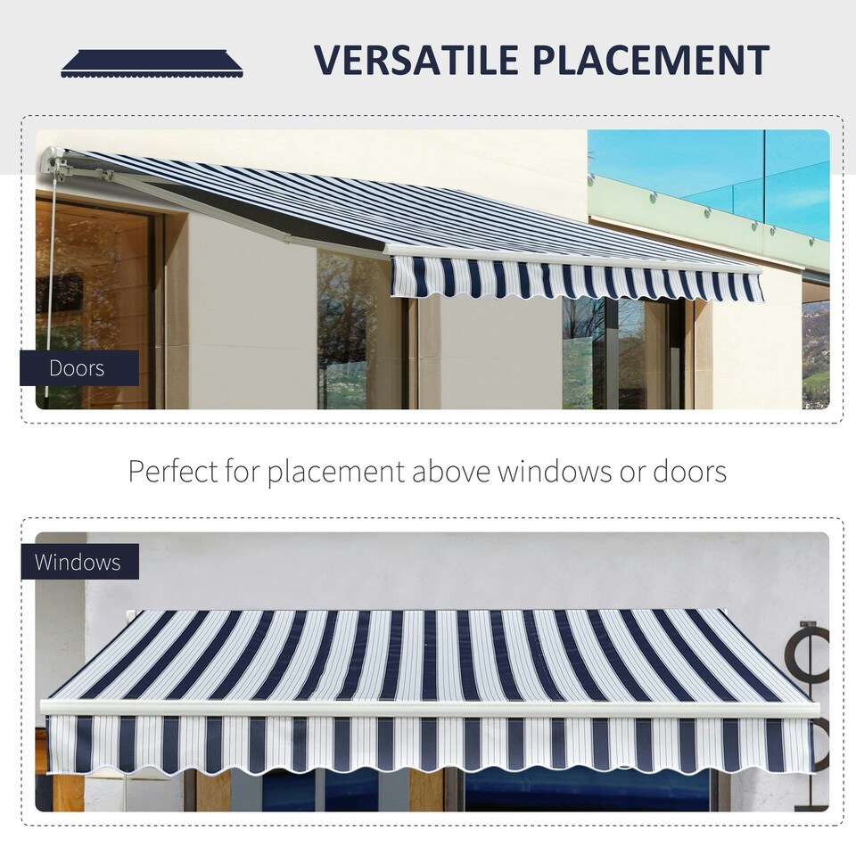 image 1 of Outsunny Garden Sun Shade Canopy Patio Awning Retractable Shelter Outdoor 5 Size