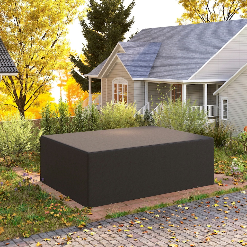 image 1 of Outsunny 275x205cm Outdoor Furniture Protective Cover Black Black | Black