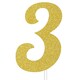image 2 of Creative Converting Glitter 3 Cake Topper - Gold - One Size